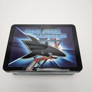 San Jose Sharks Lunchbox Retro Metal School Lunch Box Hockey Collectible